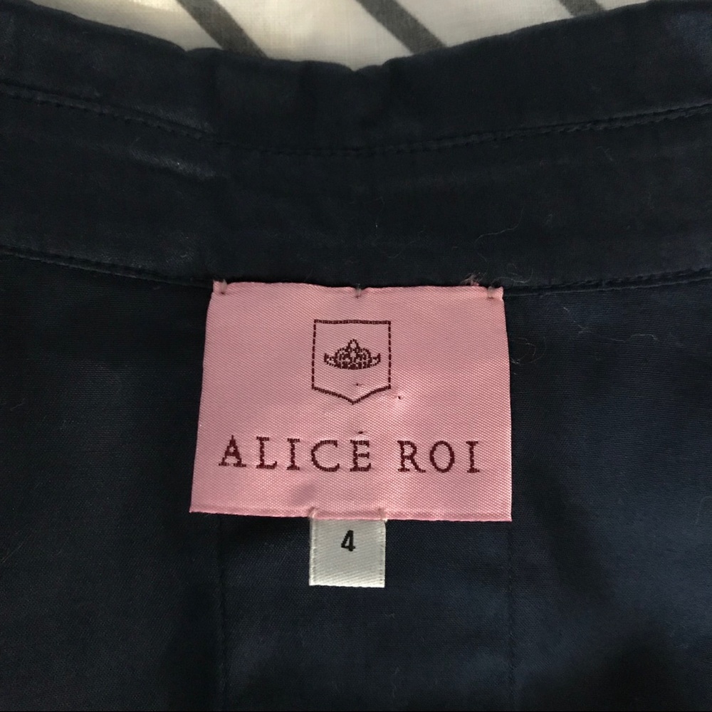 [Alice Roi] Silk Navy Blue Button Down Shirt - Picture 6 of 7